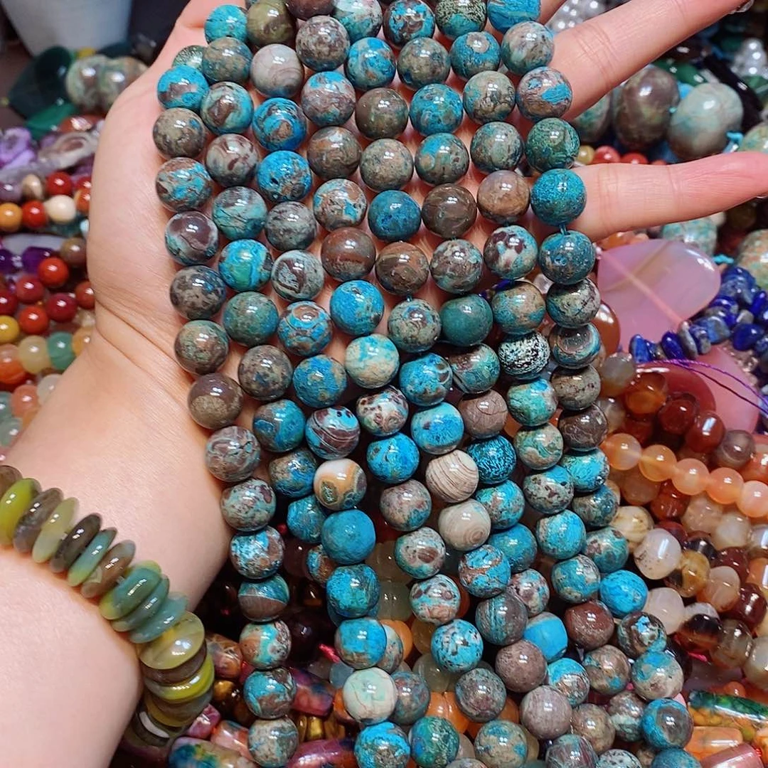 玛瑙/玉髓散珠天然12mm凤凰松一条