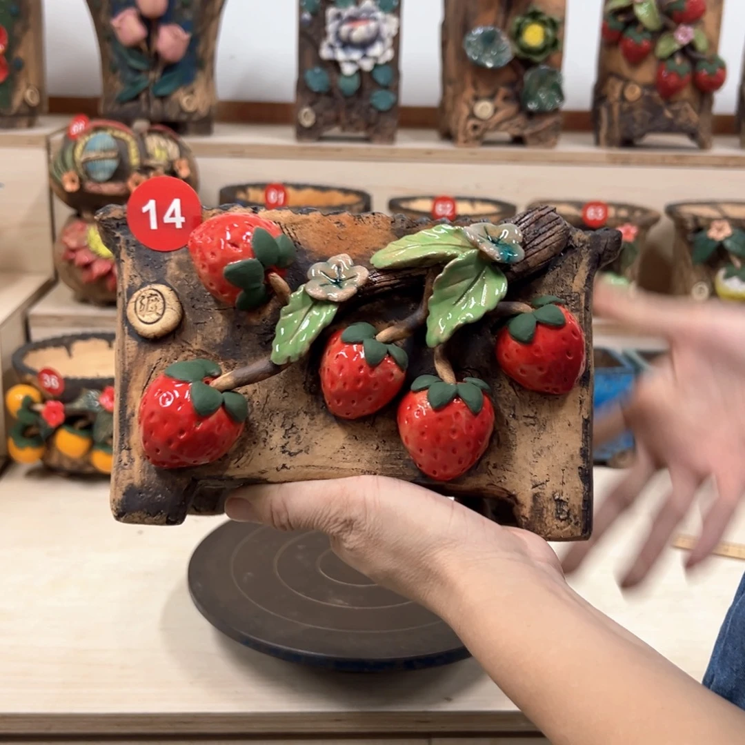 紫砂花盆14号内口19×12外高12