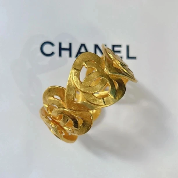95新 Chanel/香奈儿 Chanel vintage香奈儿中古爱心手镯