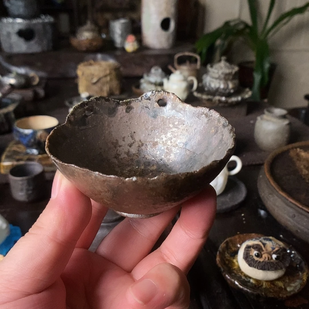手工制作柴烧茶具