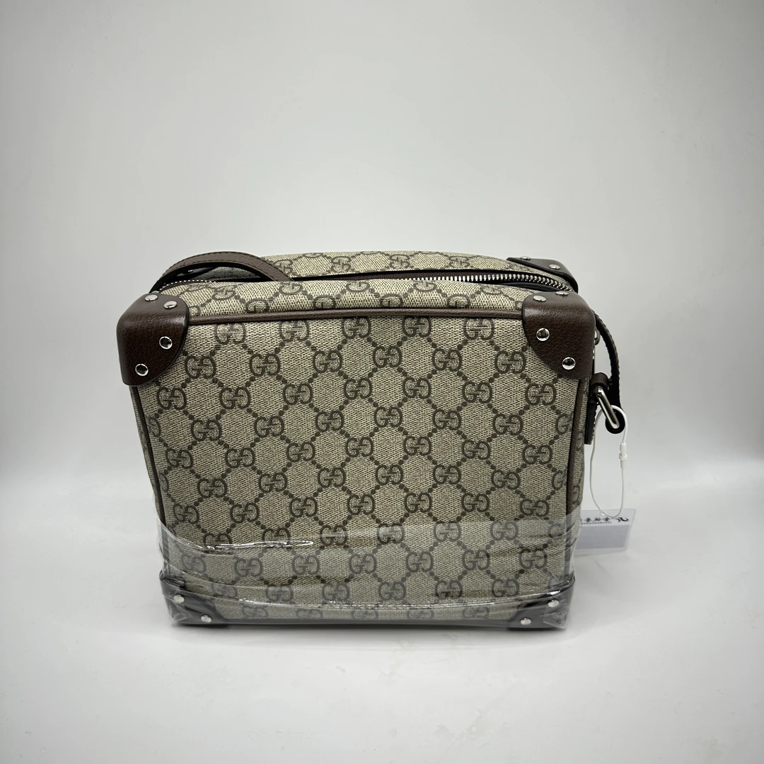 95新 GUCCI/古驰 老花盒子包单肩斜挎包