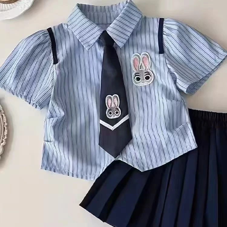 【7021兔子警官】女童夏季公主裙蓬蓬裙婚礼小女孩生日演出连衣裙