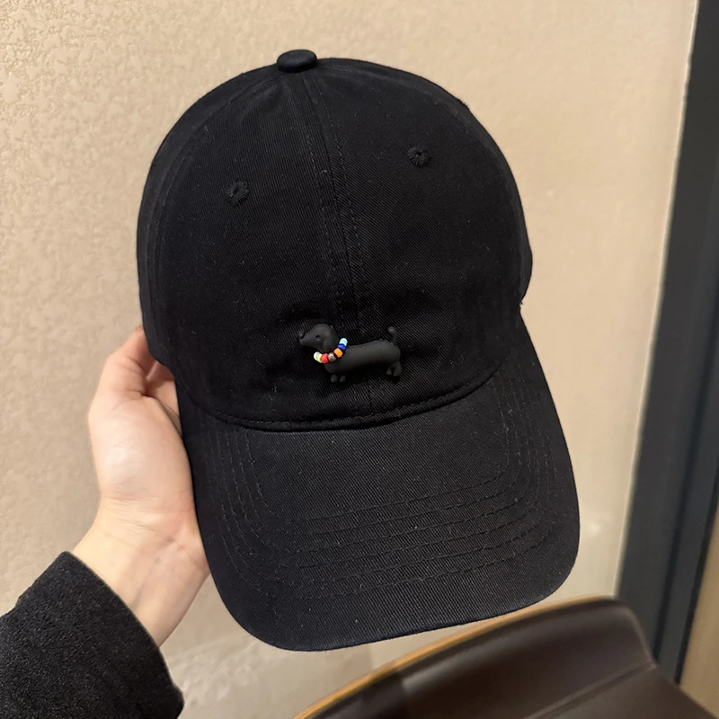 Miss Silas高品质棒球帽可爱立体卡通小狗刺绣鸭舌帽男女百搭帽子