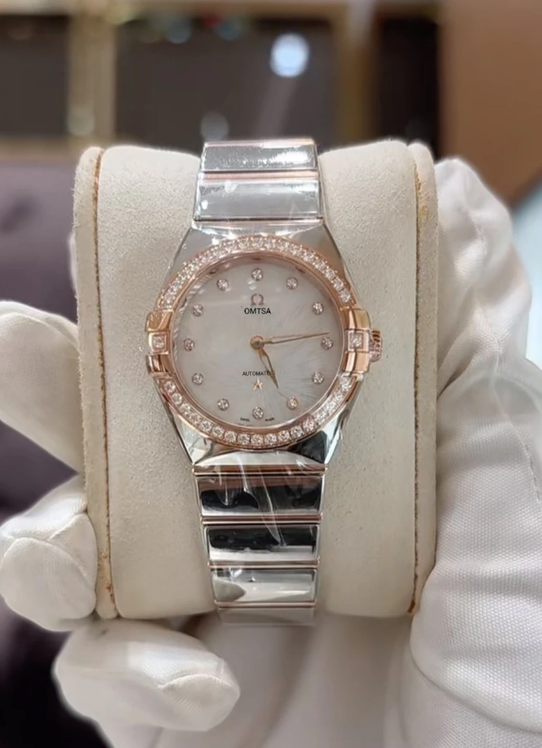 全新未使用/omtsa/星座/带钻烟花盘/30mm/全自动机械女表/RY10