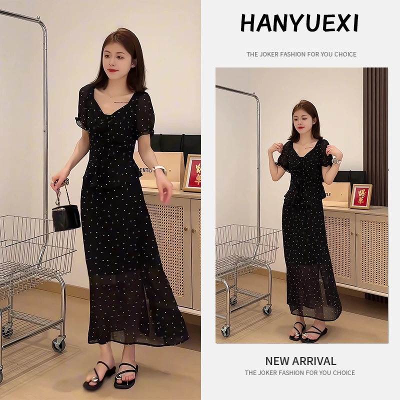 夏季一整套女装2025年新款韩版休闲遮肚显瘦短袖上衣半身裙两件套