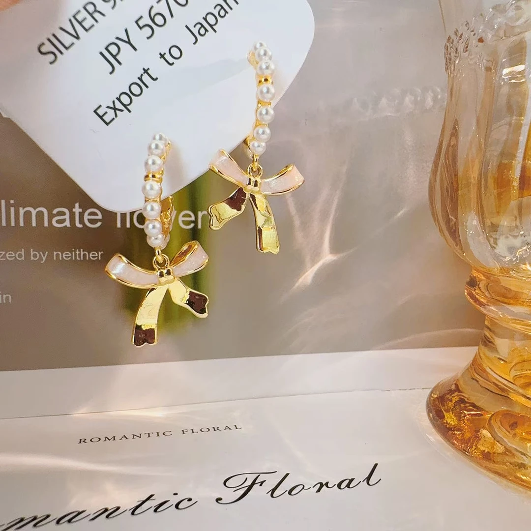 铜合金耳饰 5002 时尚蝴蝶结耳钉