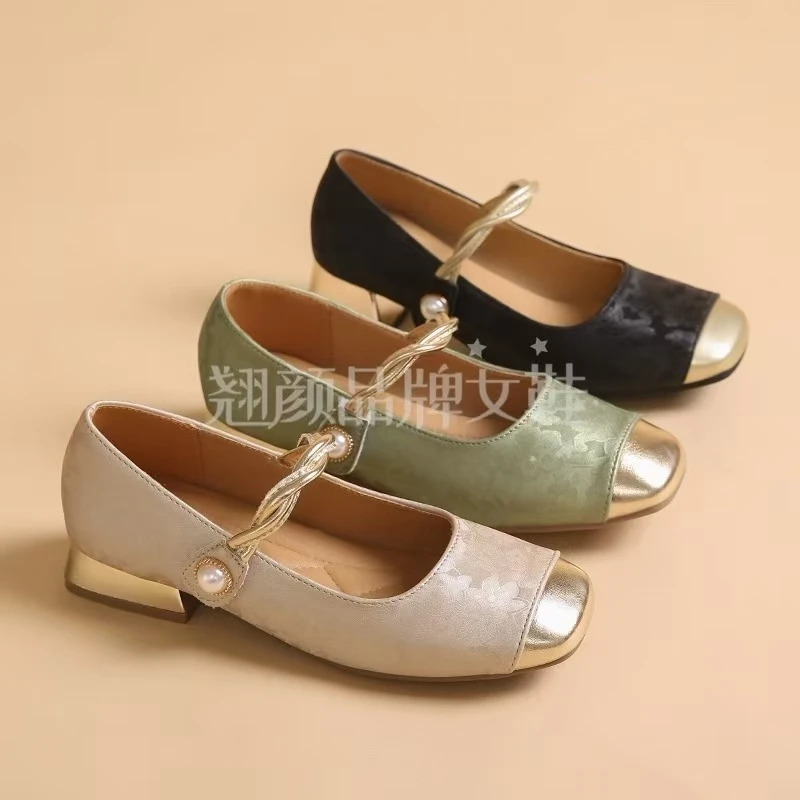 【翘颜品牌】春季新款时尚舒适新中式中国风软底软面女小单鞋332