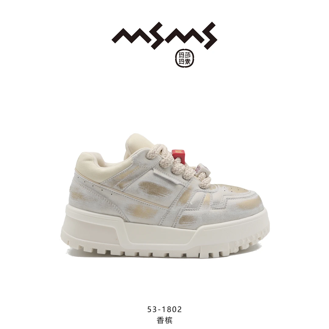 【玛莎玛索】53-1802春季新款时尚小众百搭复古潮流厚底低帮鞋