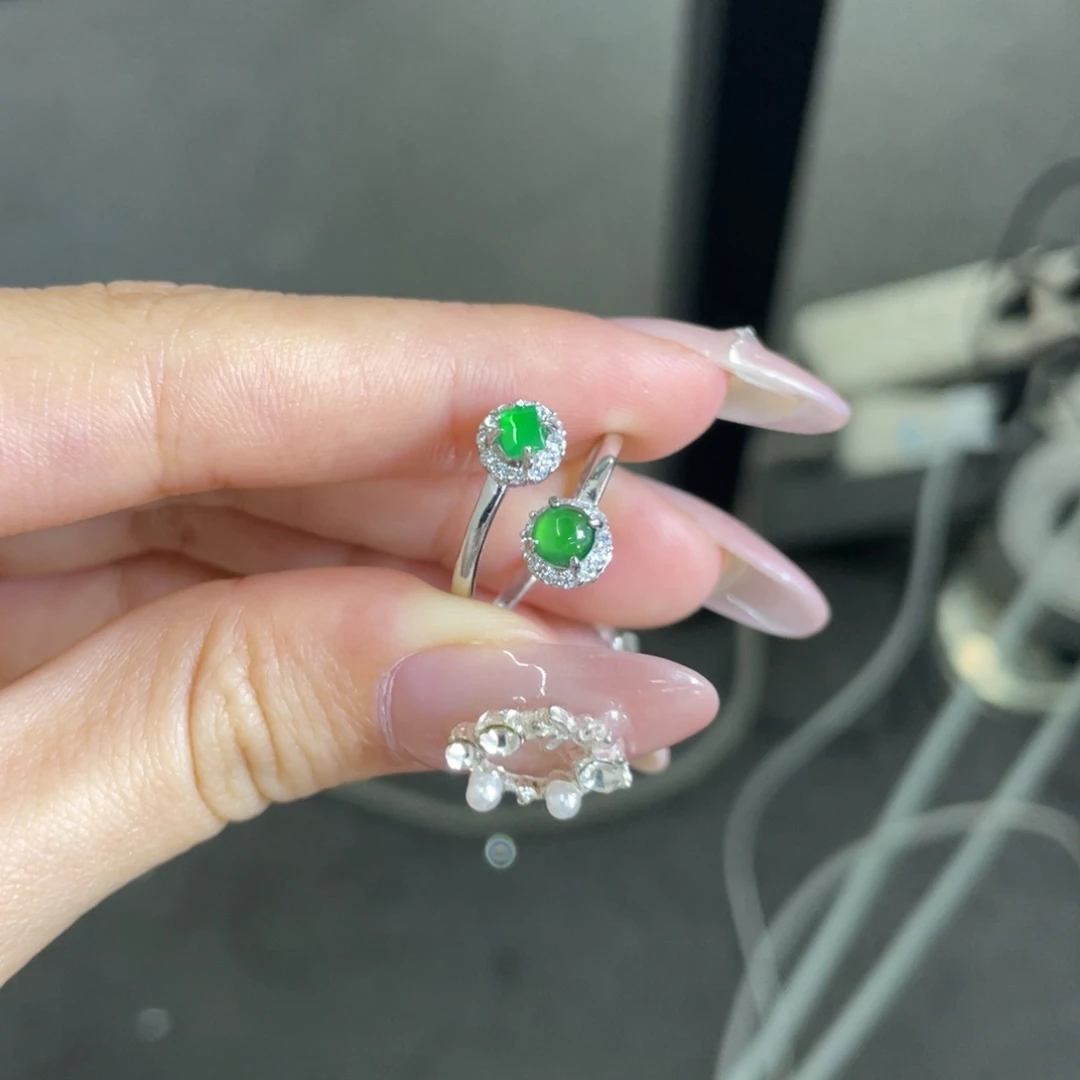 翡翠银S925镶嵌吊坠(不含链)