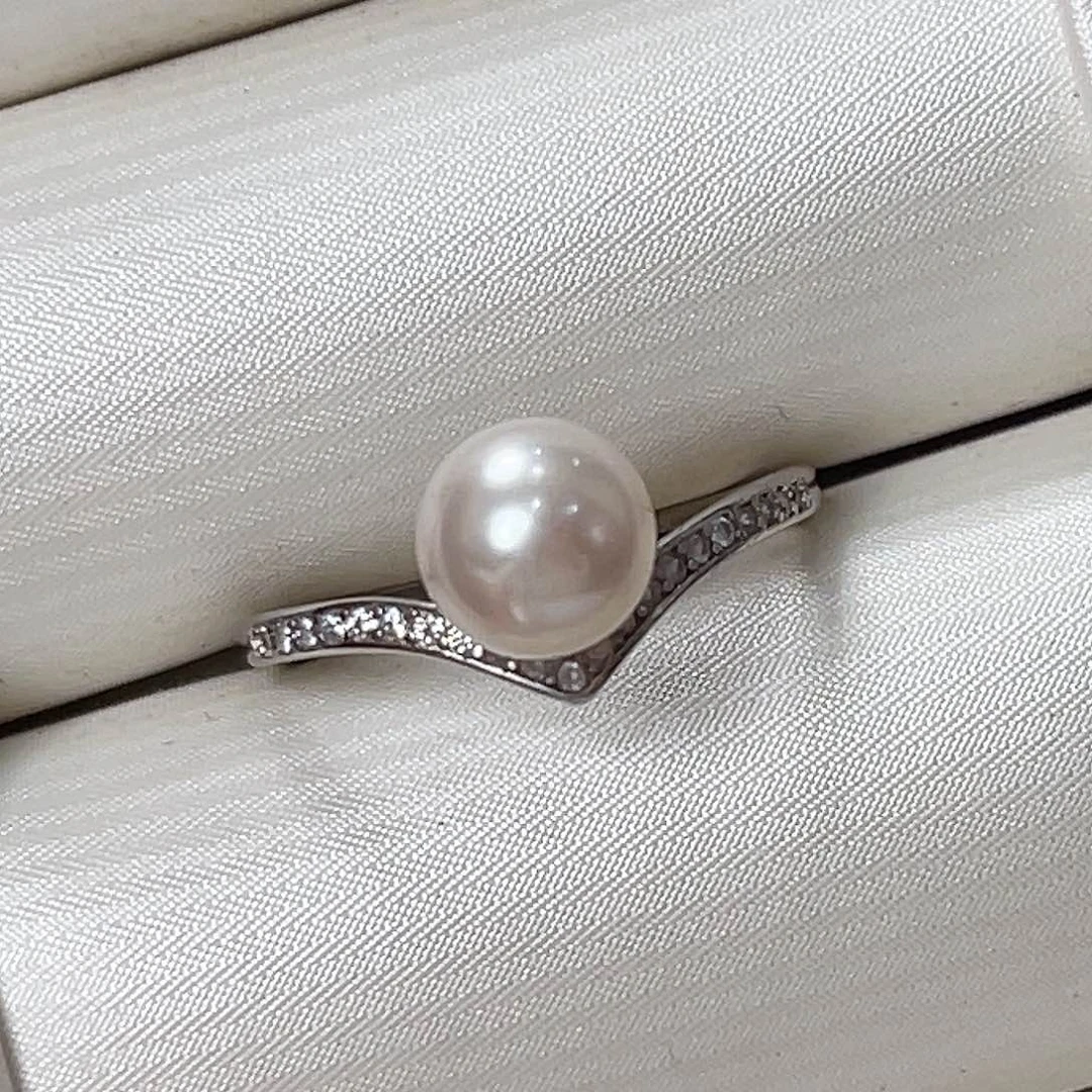 海水珍珠戒指银S925镶嵌