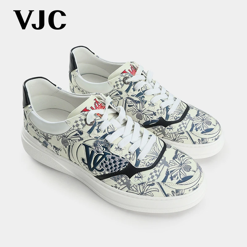 VJC/威杰思夏季新款男士时尚印花系带休闲鞋运动鞋B24BW1900