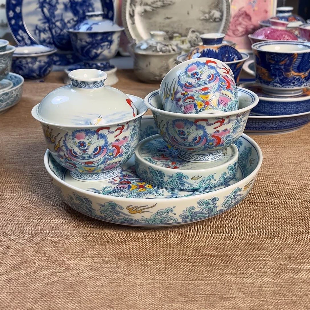 高温釉下彩茶具套组