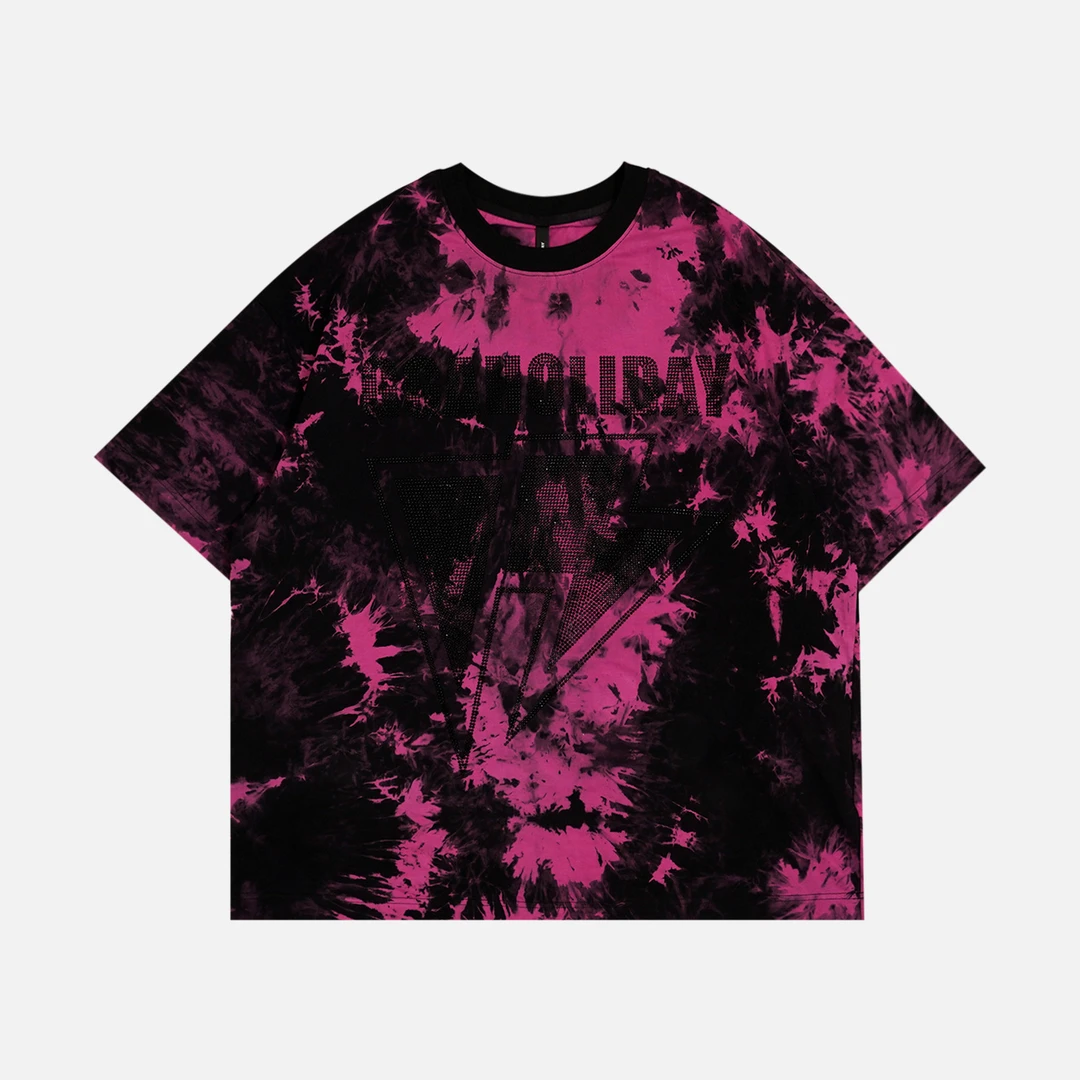 GGAHOLIDAY夏季宽松潮流时尚休闲复古街头扎染百搭显瘦T恤-152570