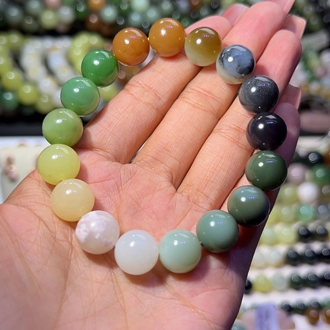 【闪购商品】未镶嵌和田玉珠宝奇石新疆和田玉多宝手串12mm