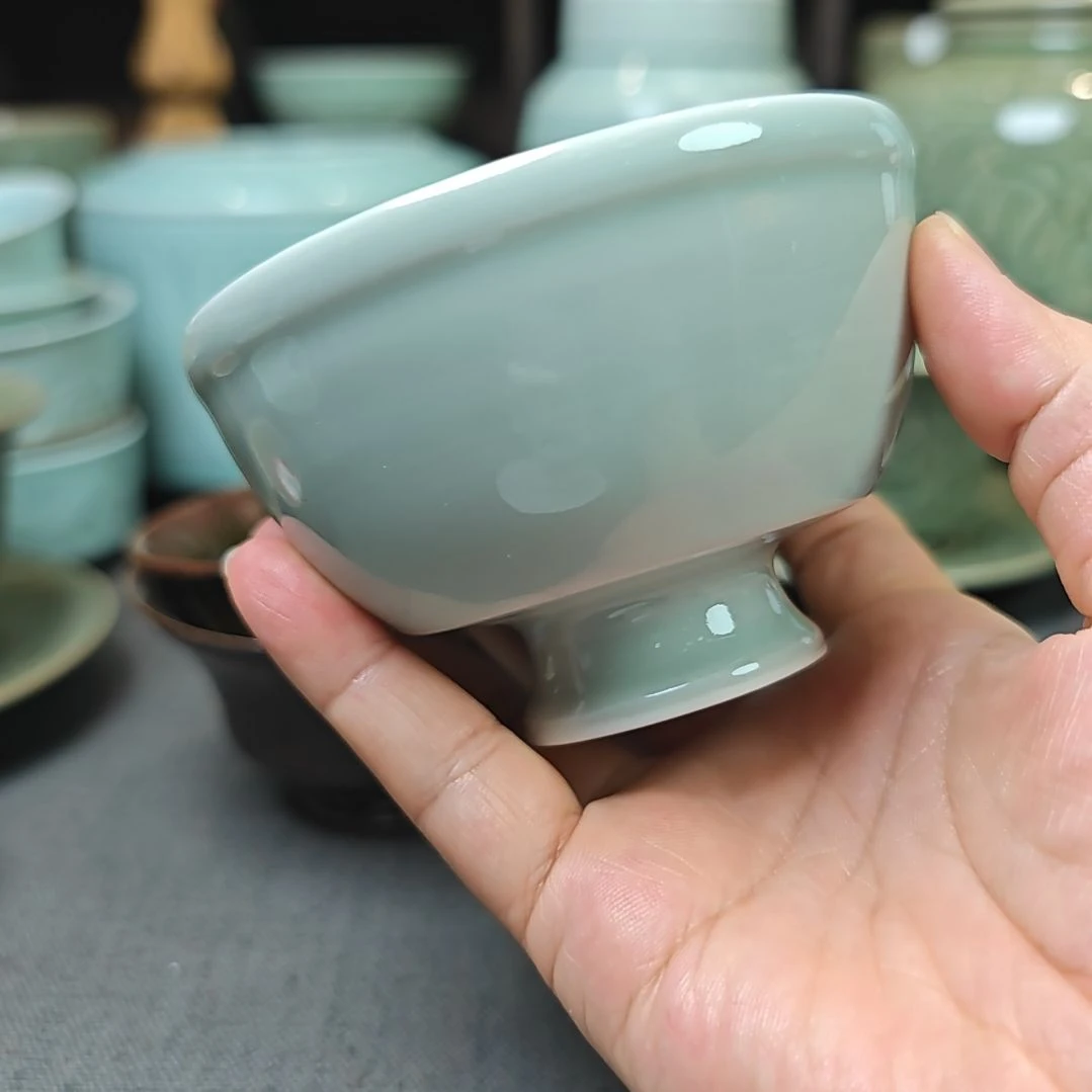 观**雨天青釉全手工主人杯微瑕