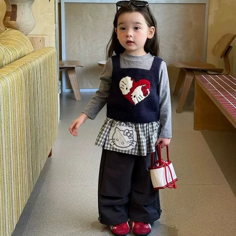 【G1】KT皮帘工装裤童装