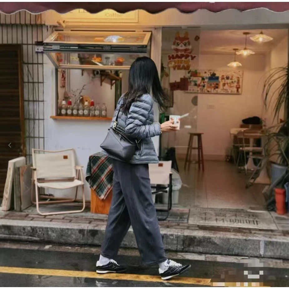 【土豆-羽内担】纯色刺绣立领常规宽松型女秋冬韩版格纹格子