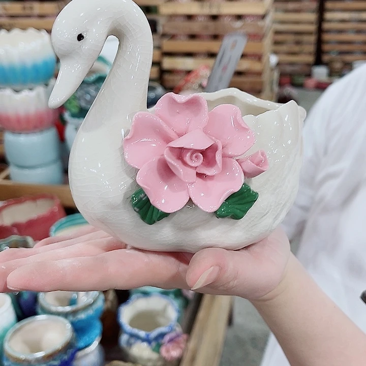 有孔，凑10元包邮陶瓷花盆发货！