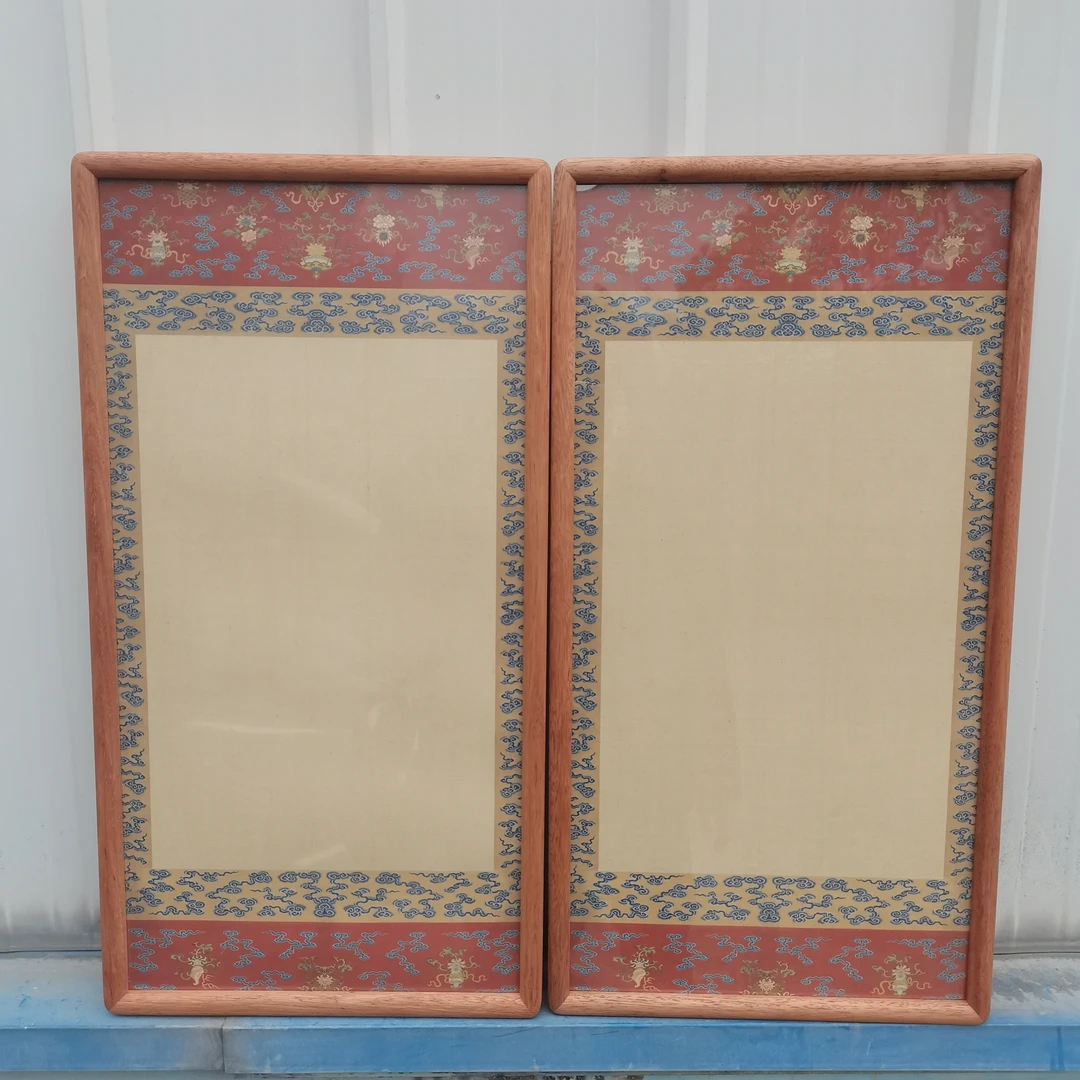 大唐风华宣纸——弹珠款65x33金丝线小叶黄檀榫卯画框 3公分