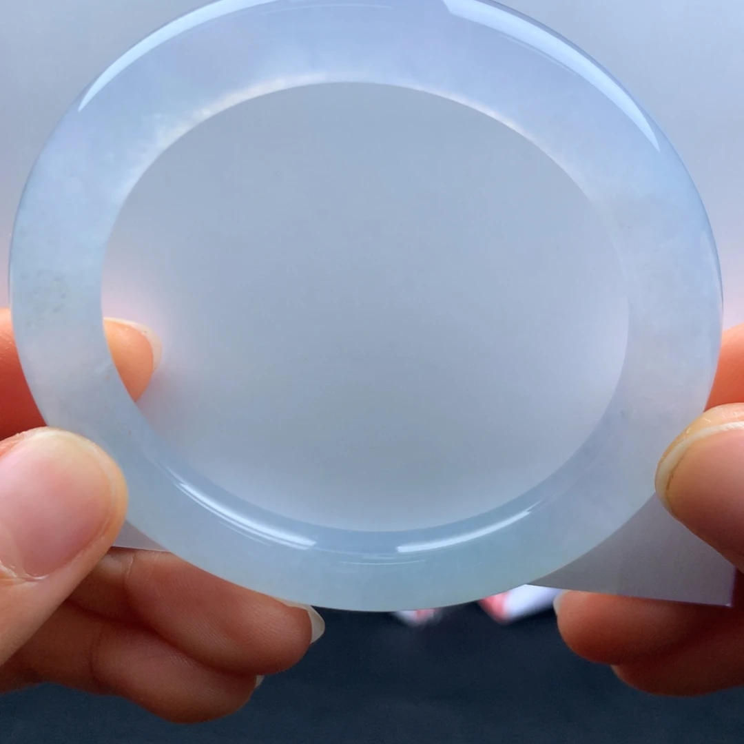 翡翠未镶嵌手镯冰透炸光