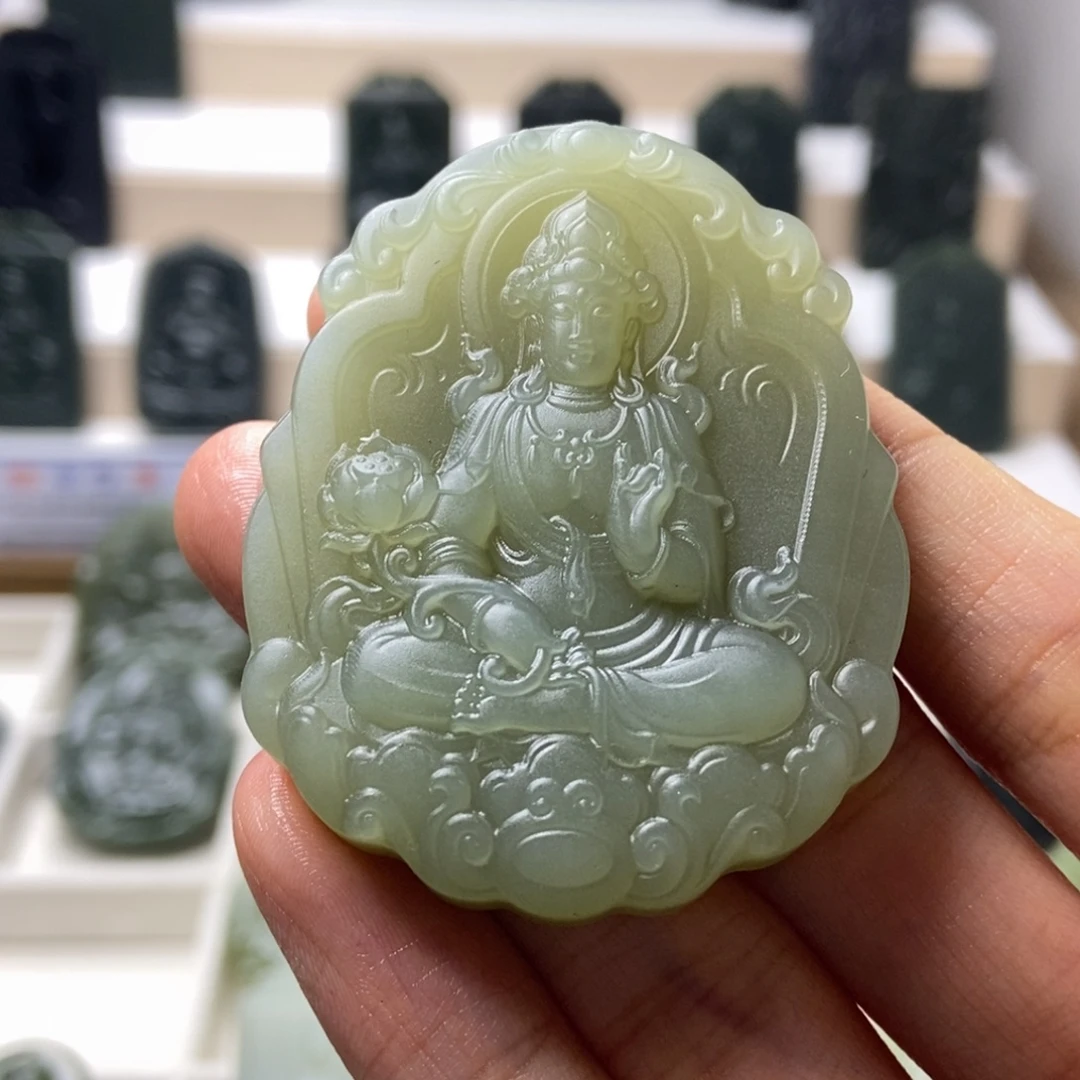 微***猫和田玉未镶嵌颈饰