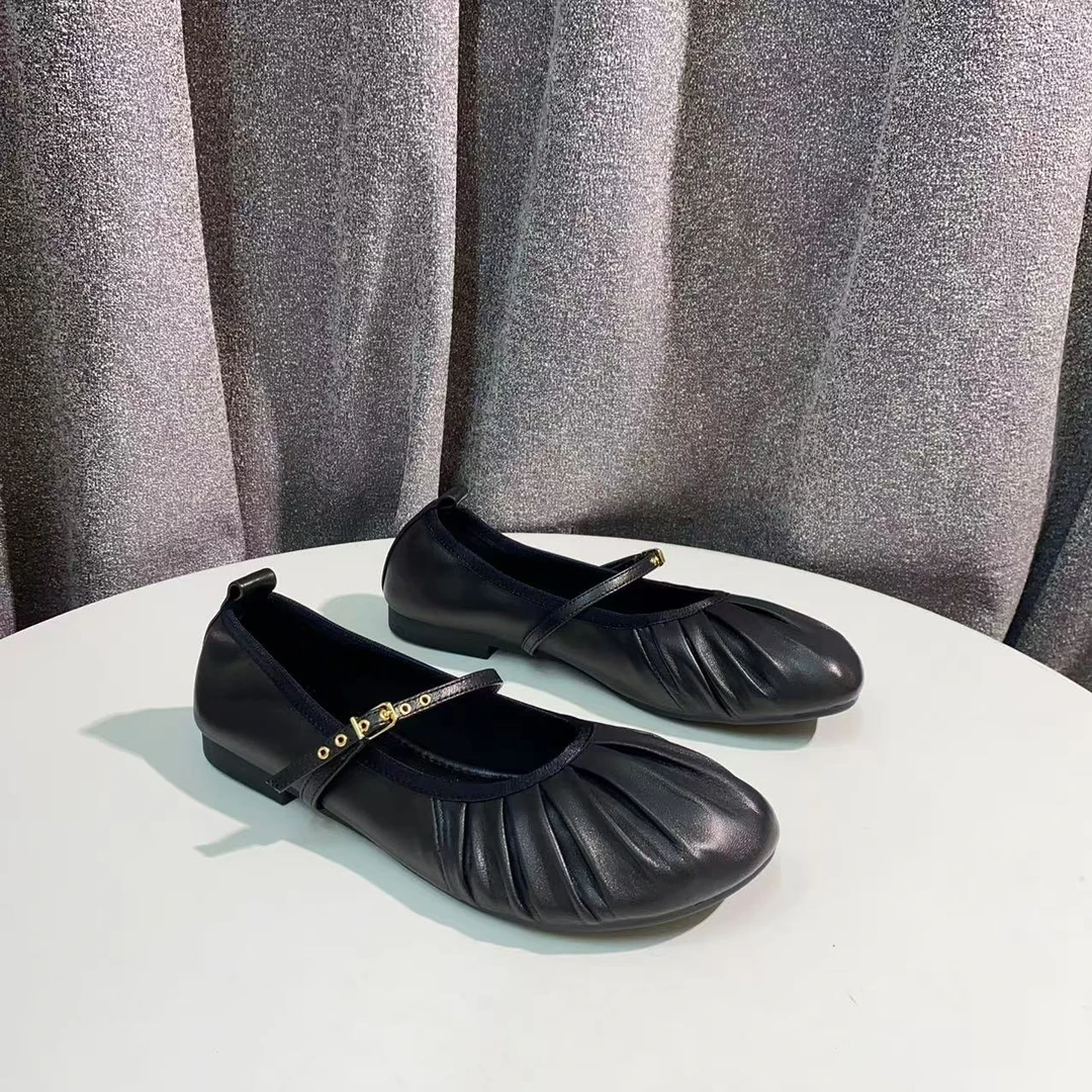 C950 黑色  高端时尚平底圆头里浅口超软玛丽珍女单鞋