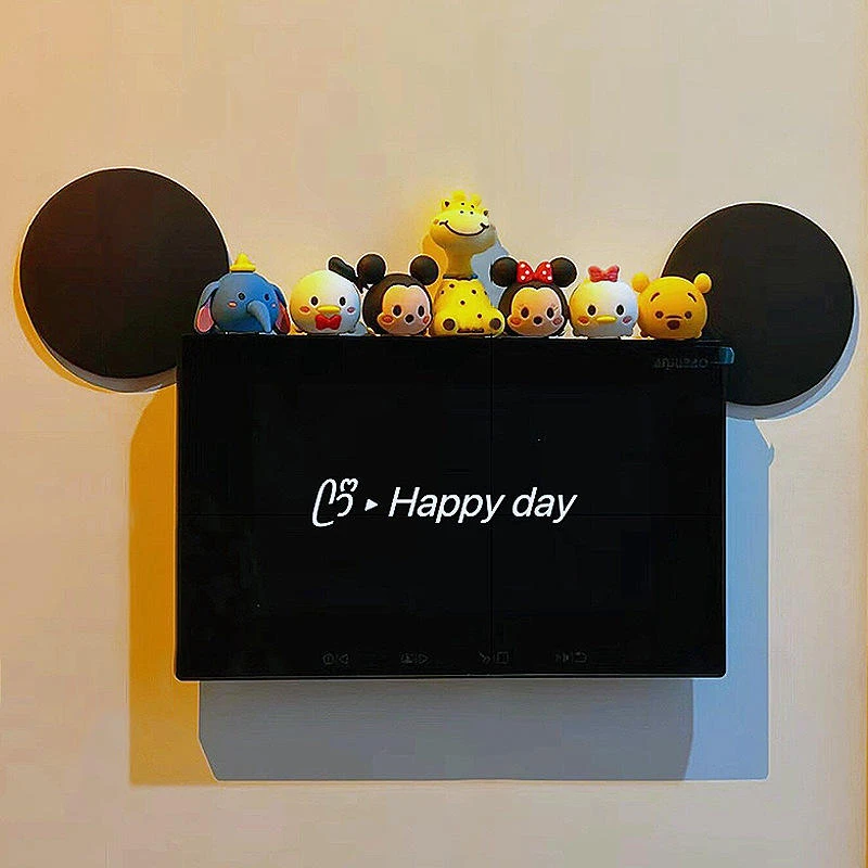 米奇入户可视门铃装饰摆件对讲电话开关玄关客厅墙上屏幕遮挡饰品