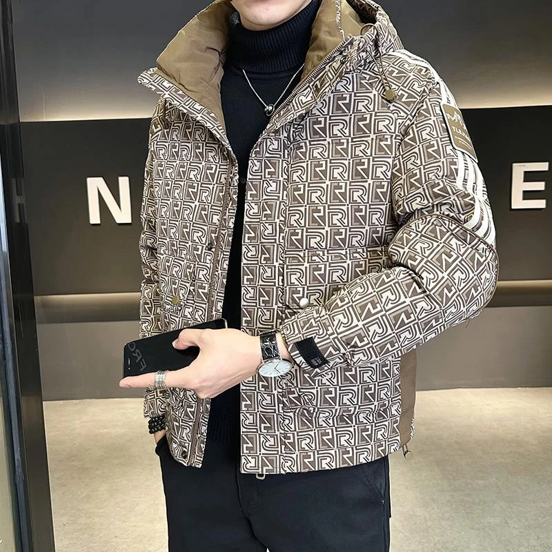 男士连帽羽绒服冬季2025年新款潮牌帅气设计感保暖防寒加厚外套
