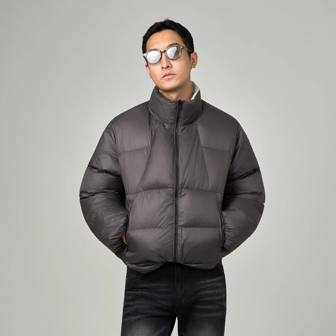 NTS90白鸭绒双面穿立领羽绒服男冬季户外防风保暖羽绒外套上衣