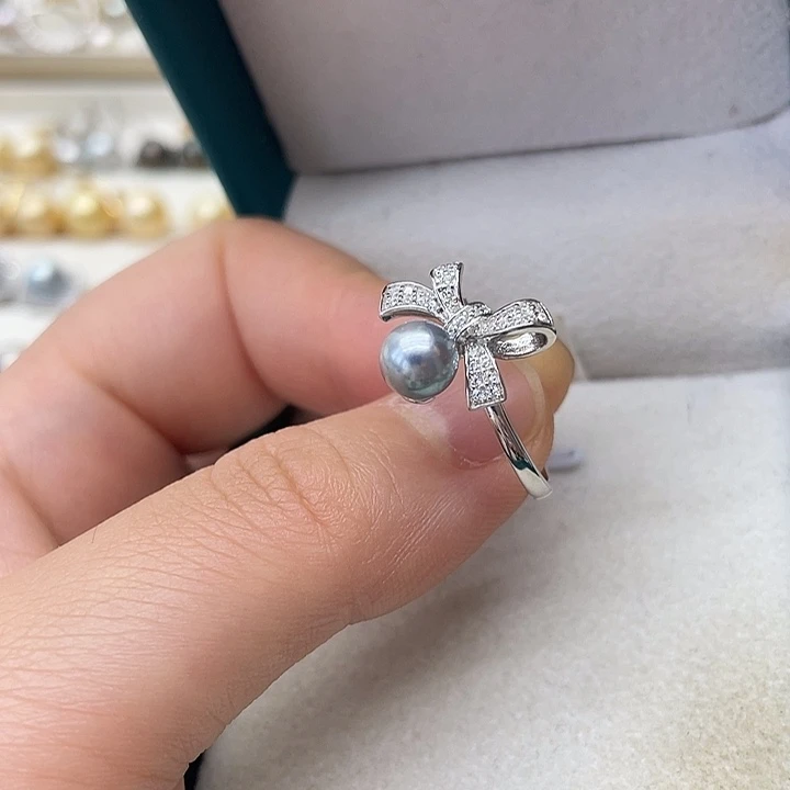 海水珍珠戒指银S925镶嵌