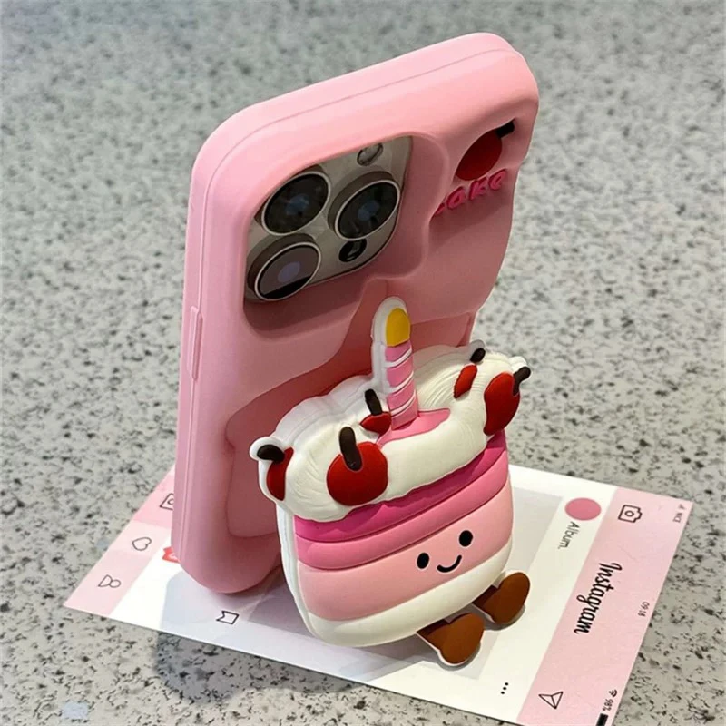 粉Jelly蛋糕支架iPhone16pro max适用苹果15手机壳12硅胶14少女13