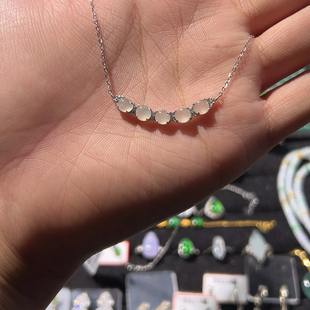 翡翠银S925镶嵌项链