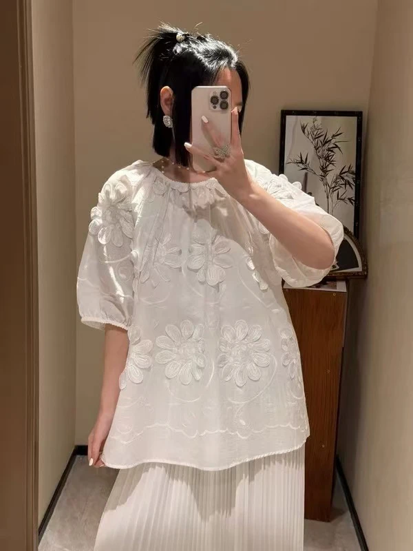 欧洲站欧货韩版2025春季新款时尚百搭气质设计感上衣1385