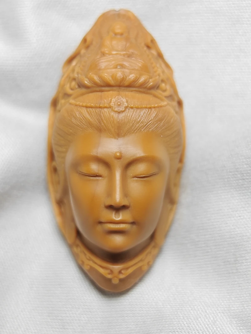 橄榄核雕纯手工观音单籽