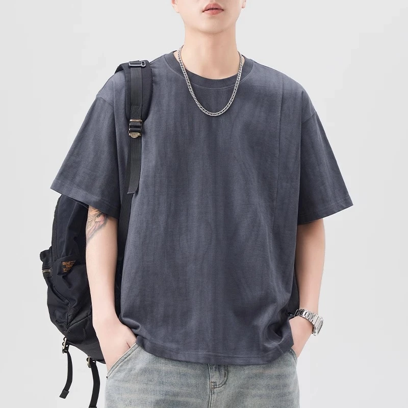 美式高端复古做旧扎染短袖t恤男夏季新款潮牌痞帅宽松半袖体恤衫T