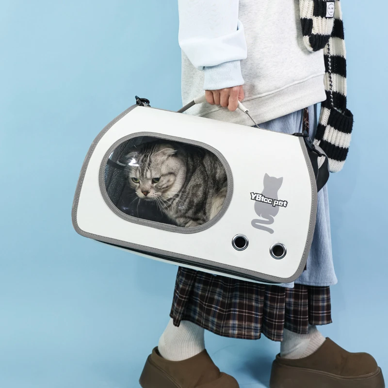 宠物包外出便携包狗狗猫咪斜挎车载小型犬透气大容量侧开单肩猫包