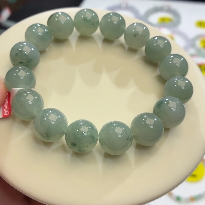 翡翠未镶嵌手链冰胶晴飘卡13.5