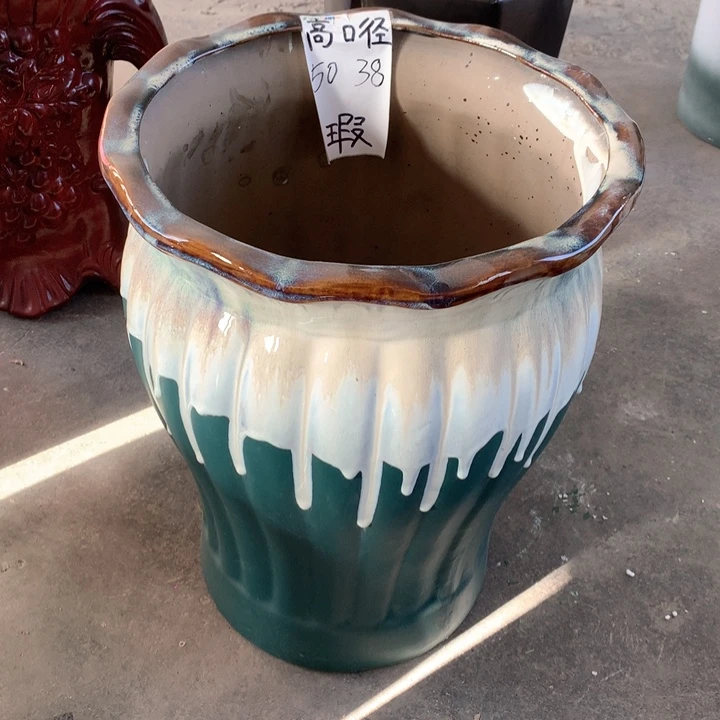 花盆陶瓷的特大号流釉