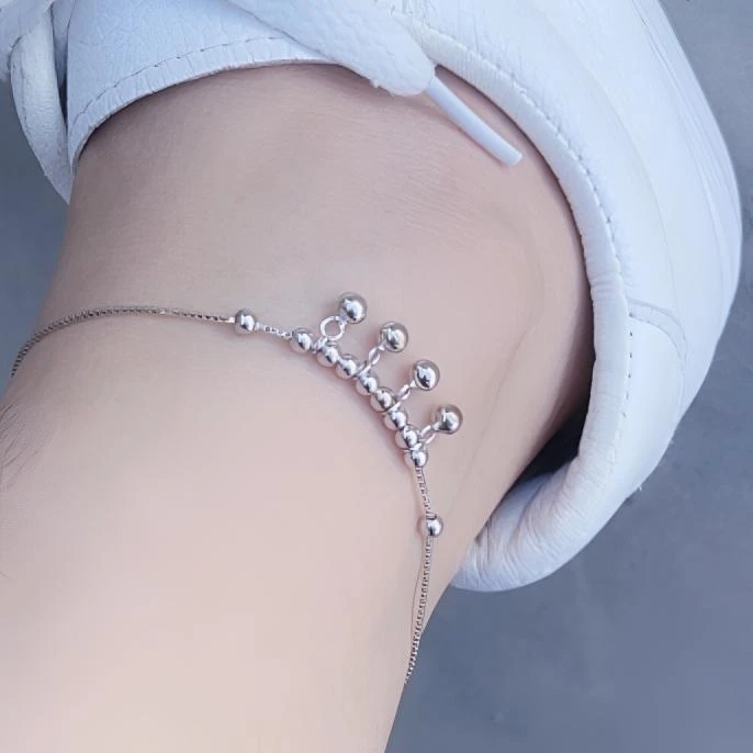 合金脚链 纯银925时尚脚链，总长25.5公分