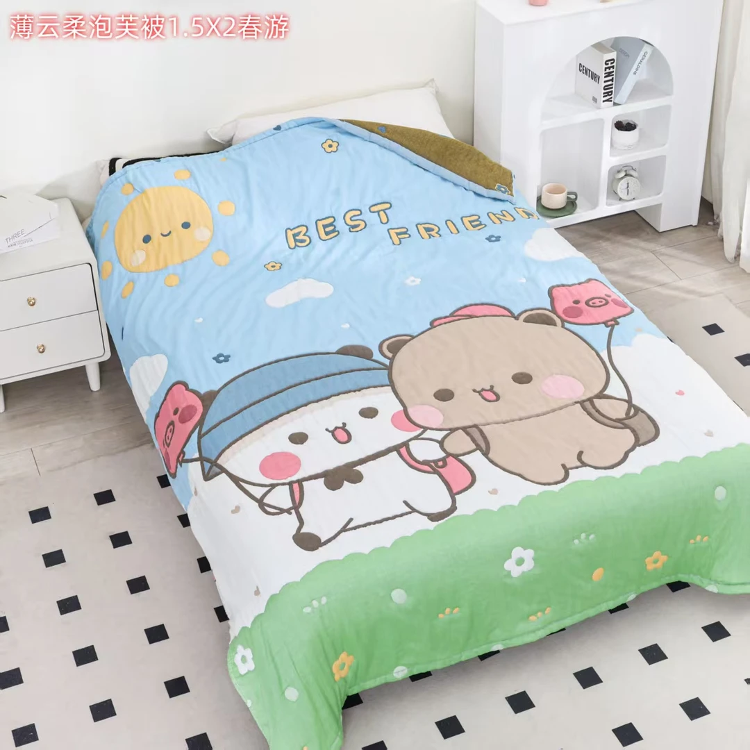 【小布熊】150/200可机洗柔软亲肤多功能纱布泡芙被