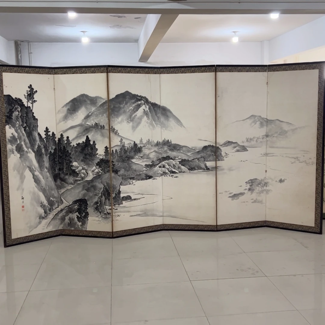 绘画屏风框画茶空间设计