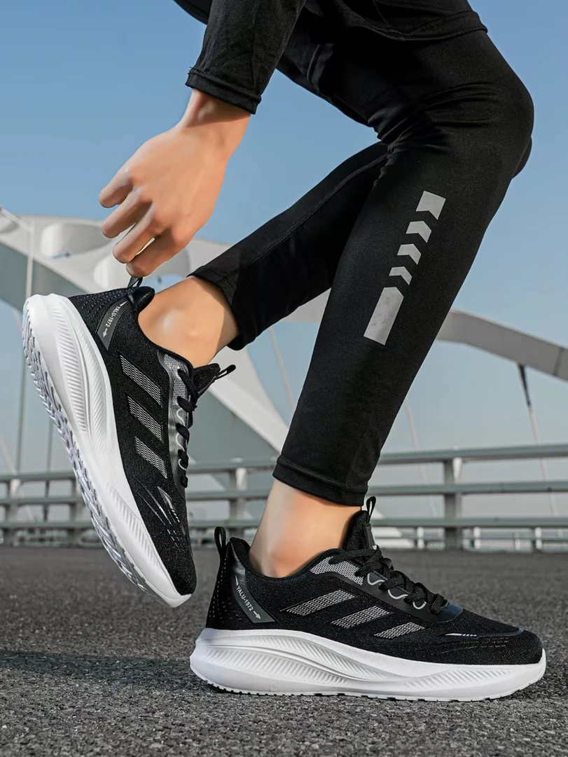 雅鹿正品春季车缝线运动风时尚休闲鞋时尚网面运动鞋防滑鞋子情侣