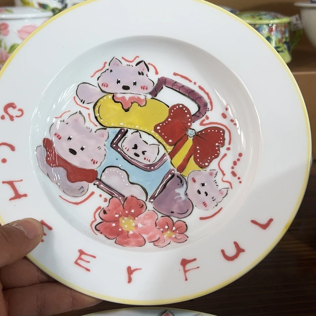 陶瓷景德镇手工手绘陶瓷8寸盘