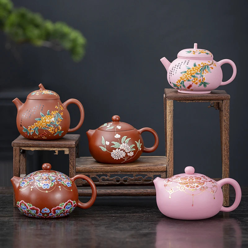 宜兴粉泥紫砂壶一壶两杯礼盒装西施壶断水壶手工泡茶壶功夫茶具