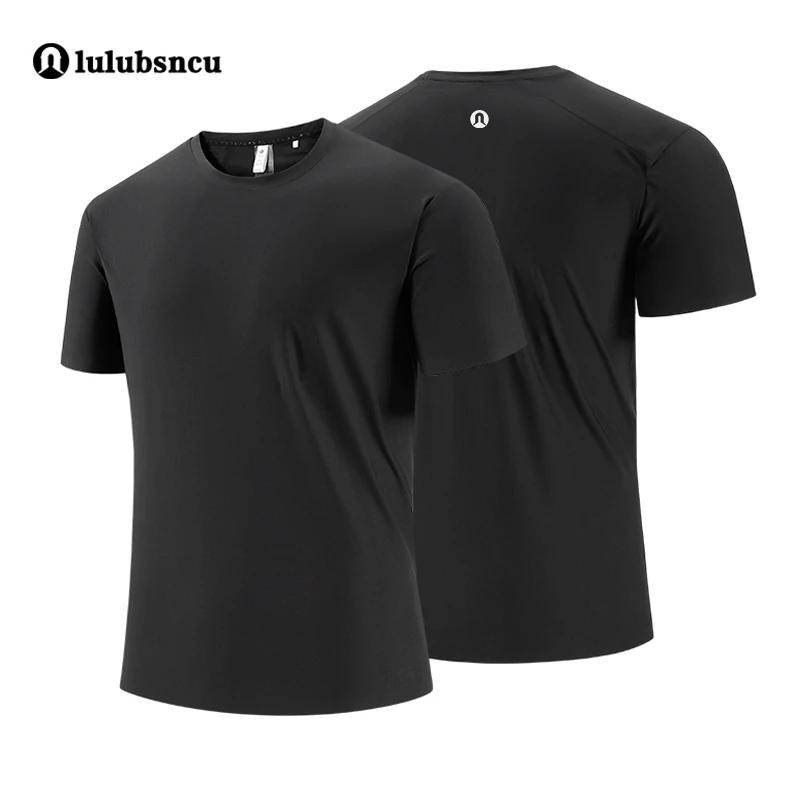 lulu短袖T恤男士夏季新款圆领运动休闲速干透气冰丝体恤健身上衣