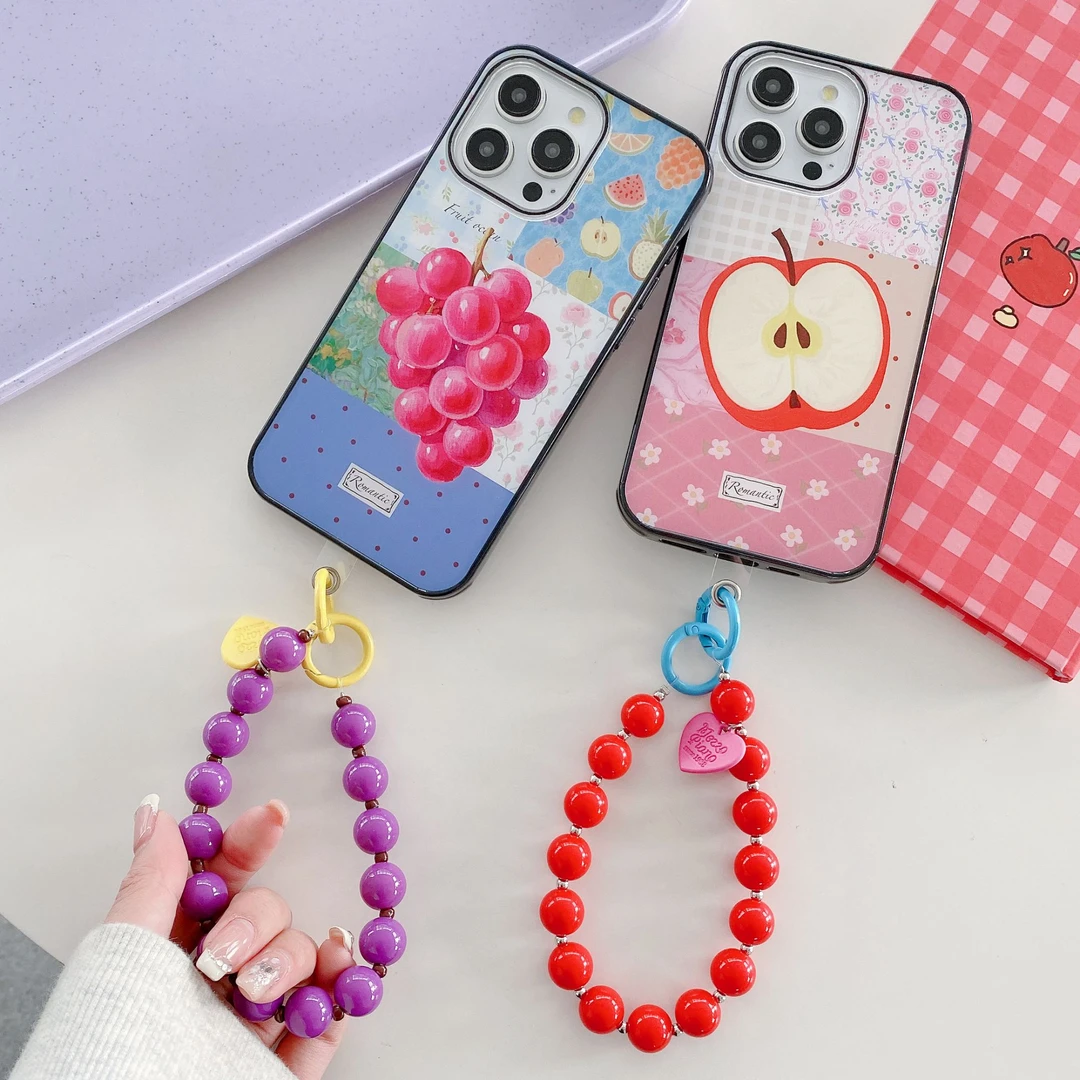 复古葡萄和苹果适用苹果16promax手机壳高级iPhone15创意新款全包