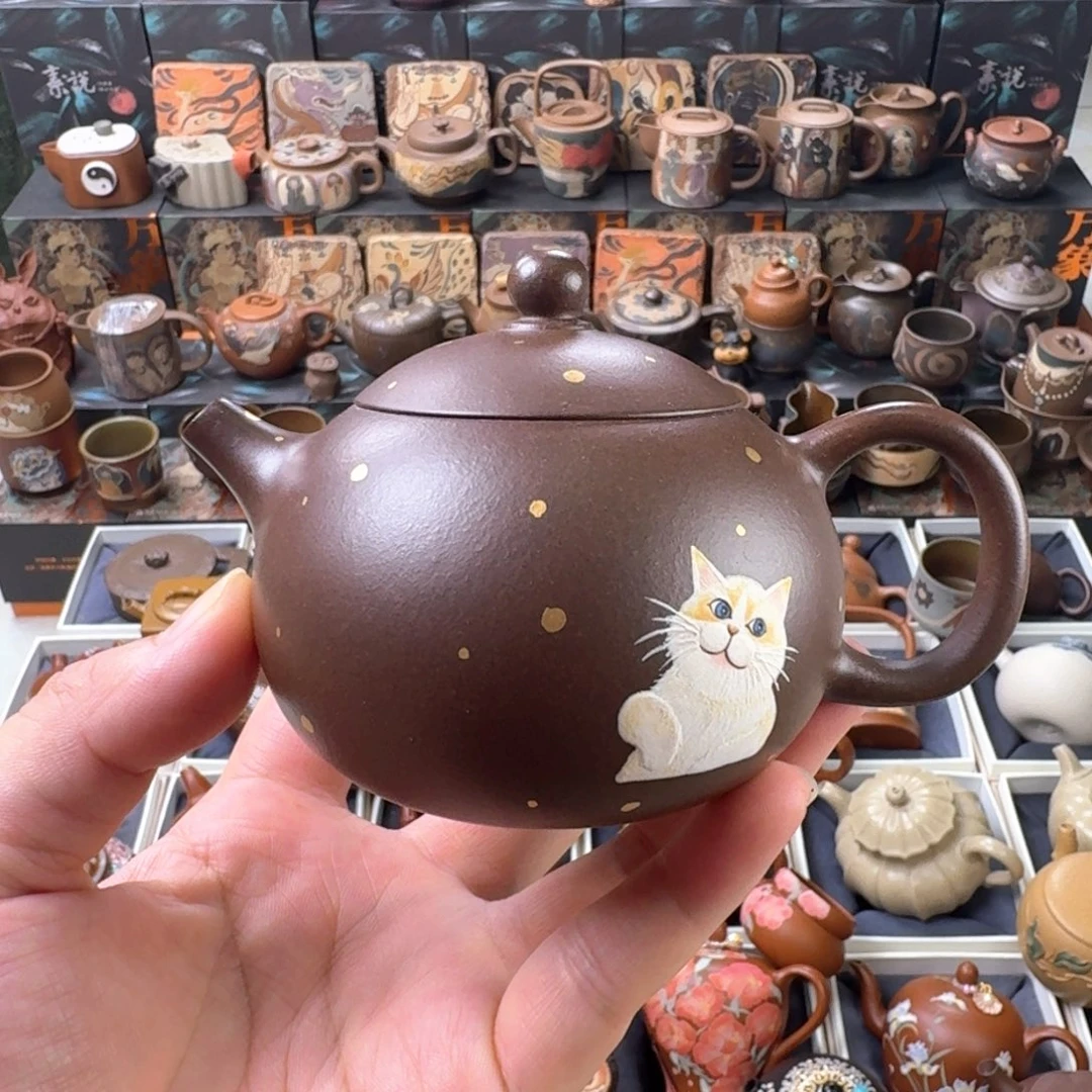 茶壶紫砂清***月170cc原矿精工半手