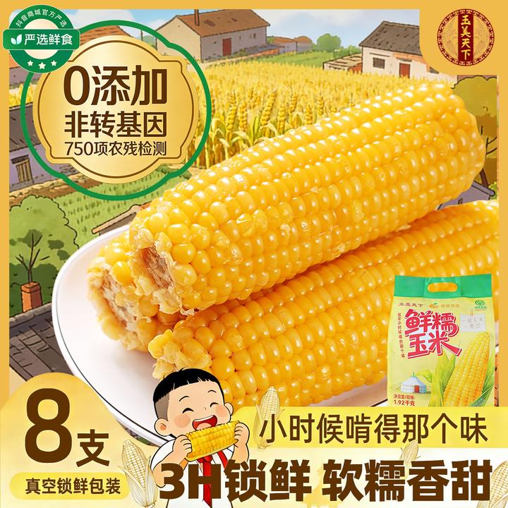 【26年头茬新玉米】黄糯玉米8支（试吃两支）整箱1.92KG