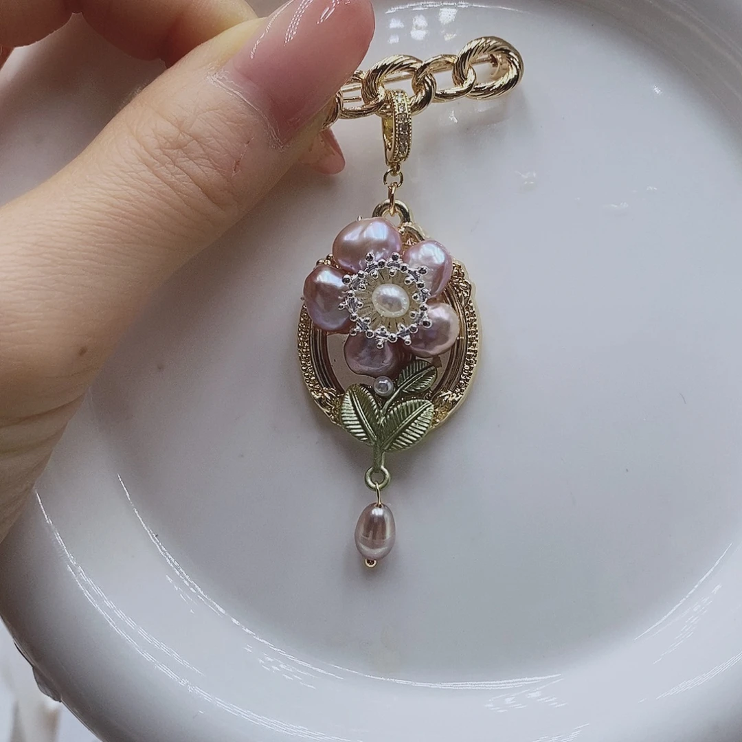 淡水珍珠银S925镶嵌耳饰