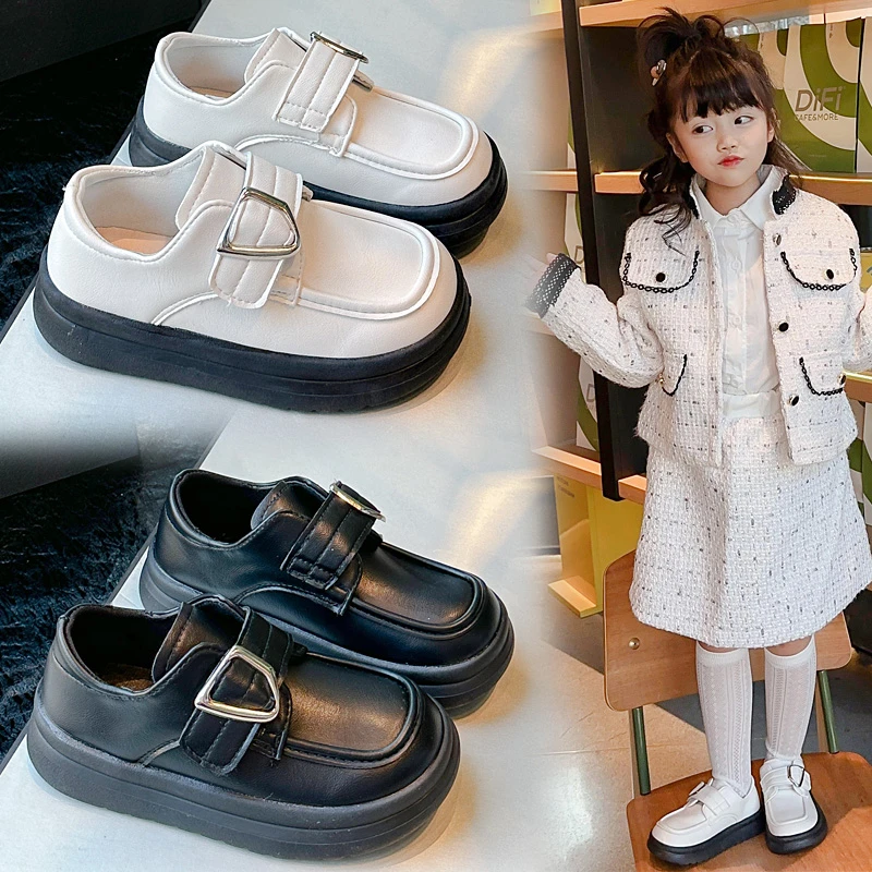 巴拉优选巴拉优品女童皮鞋2025春秋新款儿童乐福鞋子公主鞋黑色学